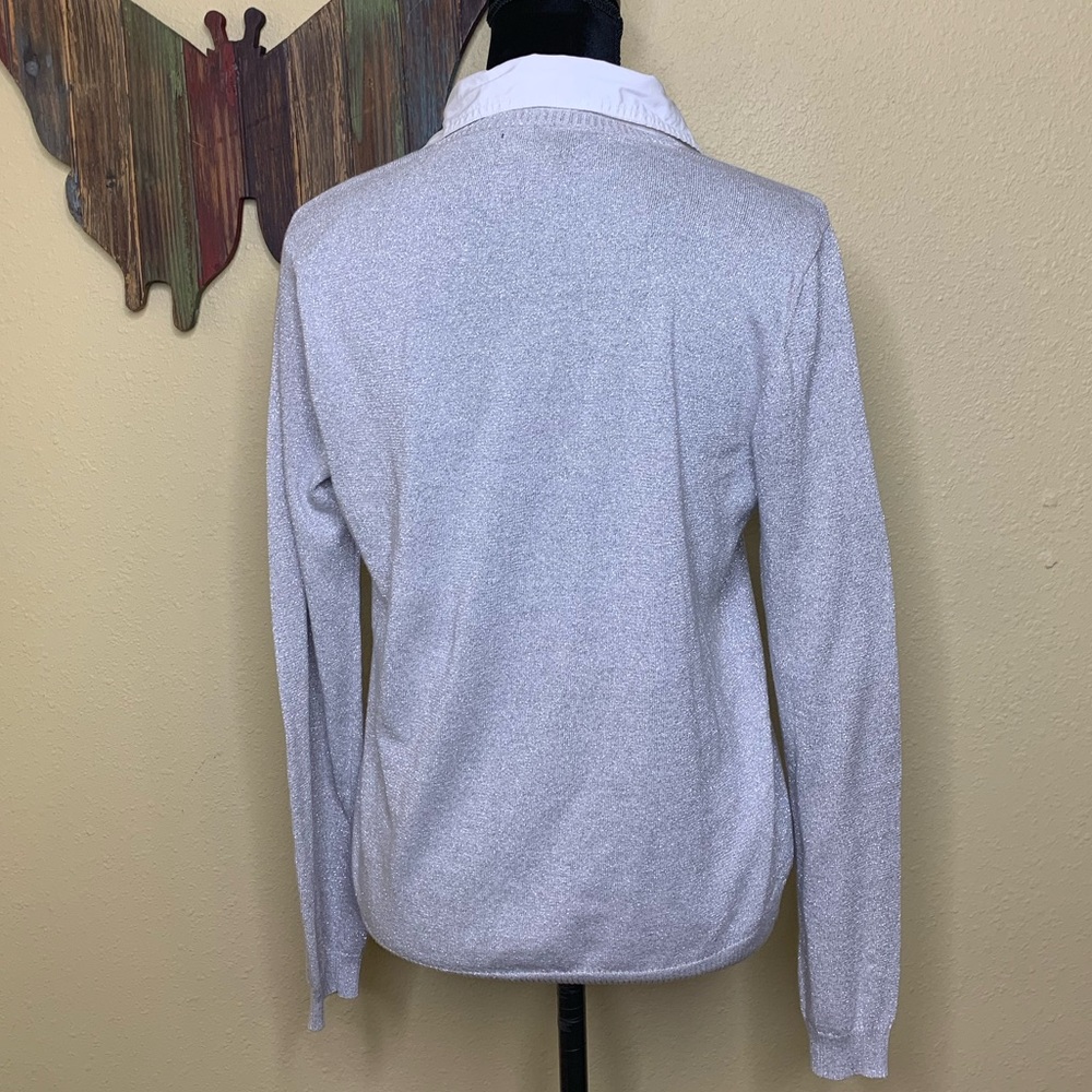 Chaps Glimmer Layered-look Sweater - Picture 4 of 8